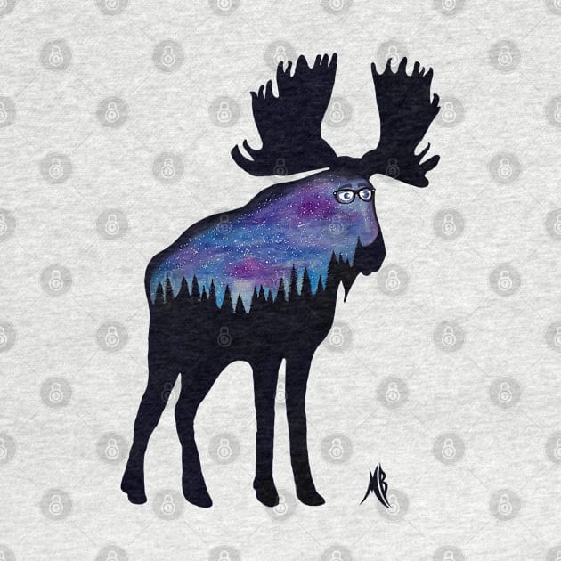 Forest Sky Hipster Moose by BrederWorks